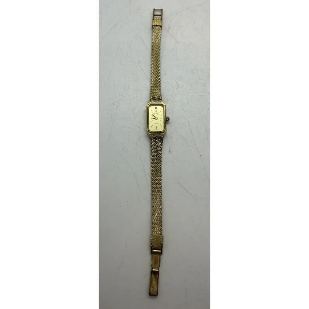 Vintage Le Gran Ladies Quartz Watch Swiss Made Gold Tone Bracelet 3181 Rectangle